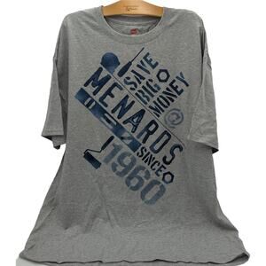 Hanes 2XL Tagless Graphic Tee Menards Since 1980 Gray Blue